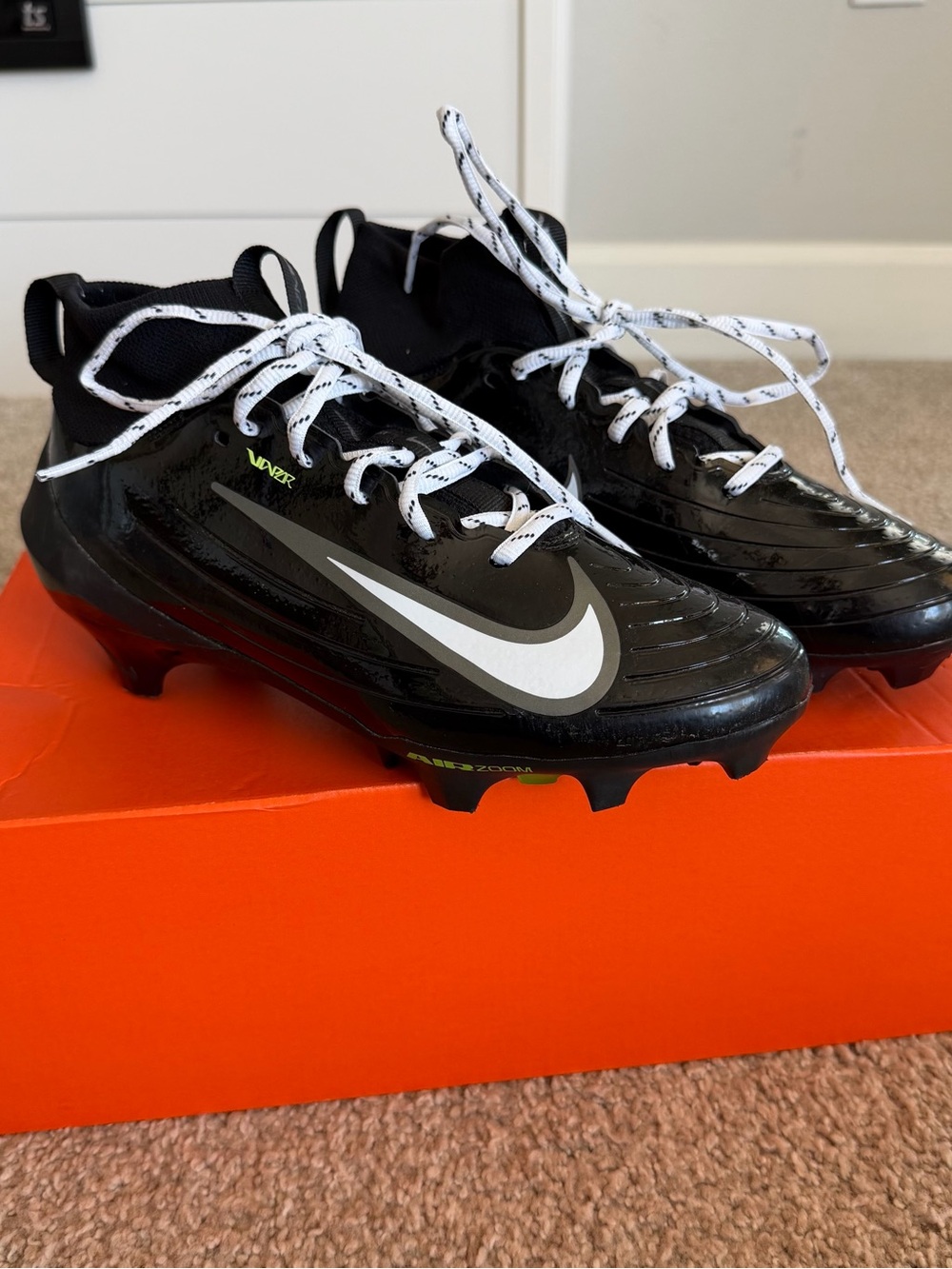 Nike Zoom Air Vapor Pro 1 Football Cleats - Black/Anthracite-Volt Ice